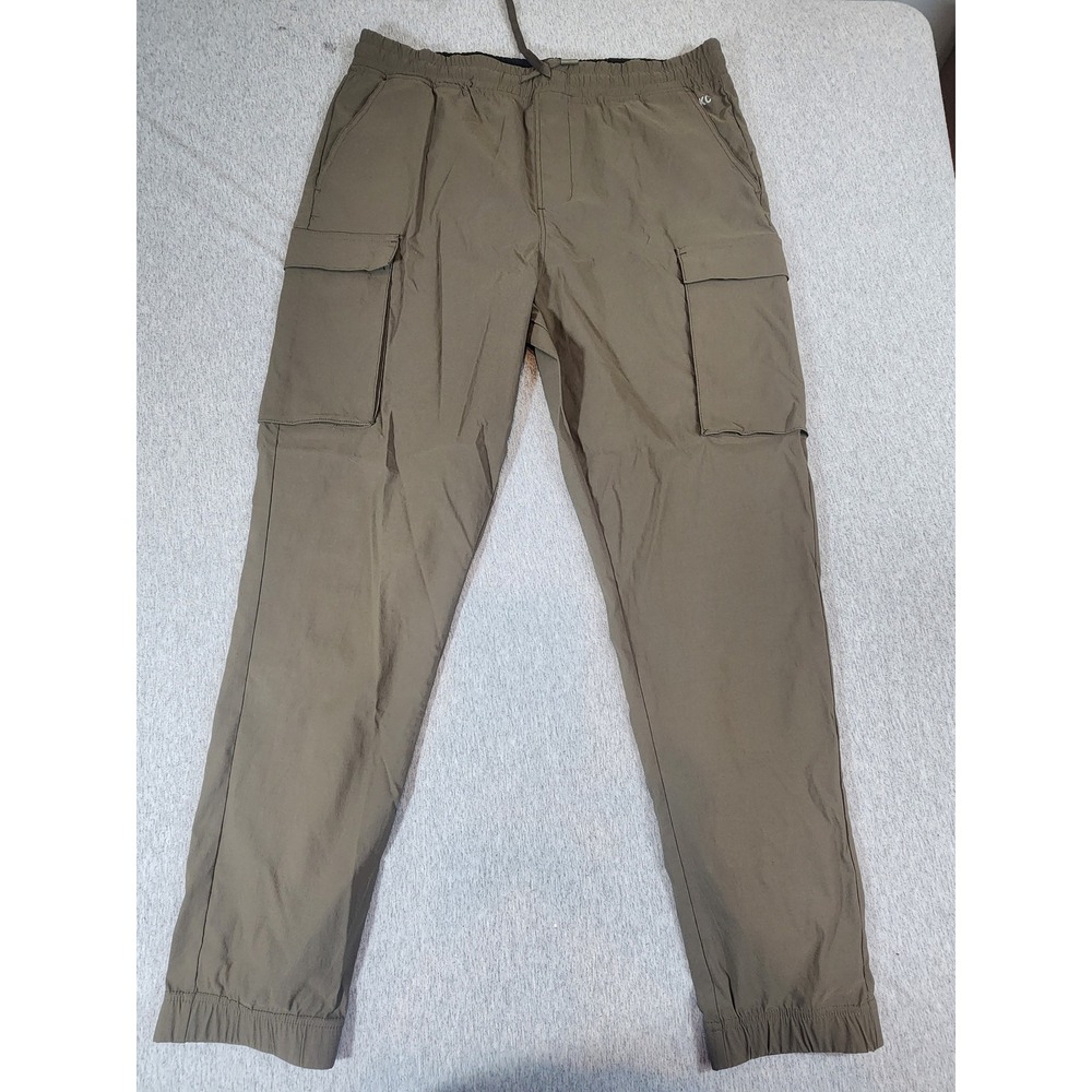 Kenneth Cole Active Cargo Pants Mens XL Olive Green Stretch Jogger Lightweight
